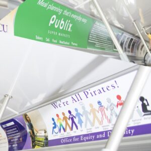 Links to Interior Bus Advertising Page. Advertisements shown in bus interior. 
