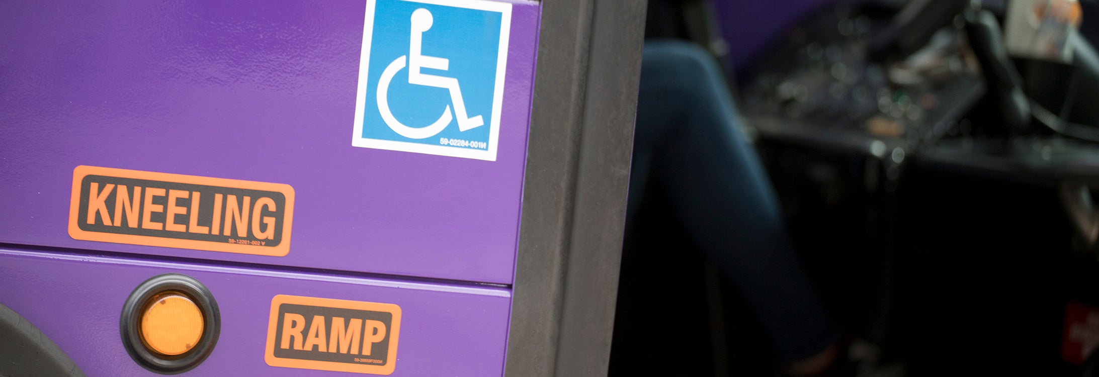Wheelchair lift on bus